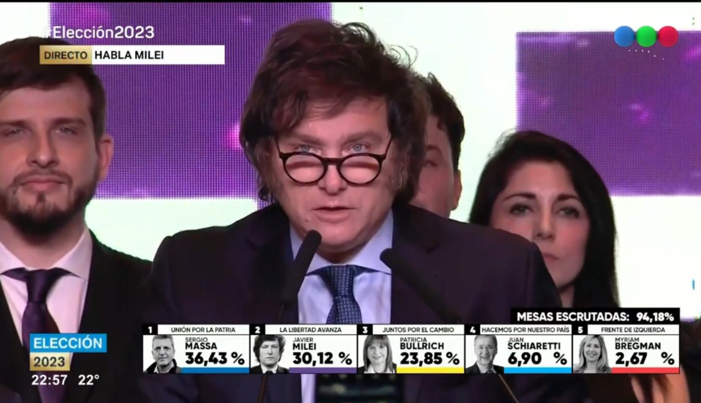 Javier Milei: “Estamos frente a un logro histórico” | Elecciones 2023