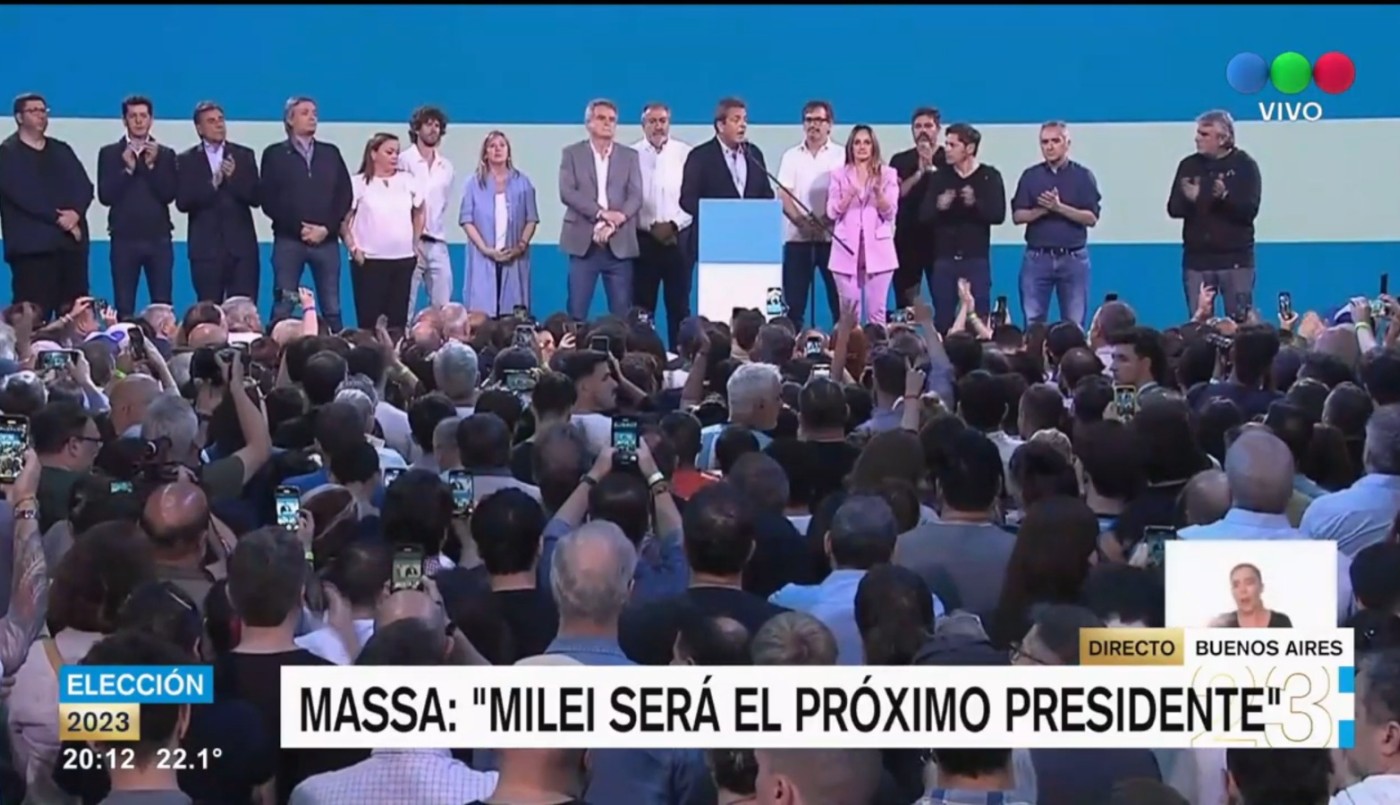 Sergio Massa: “Javier Milei es el nuevo presidente” | Elecciones 2023
