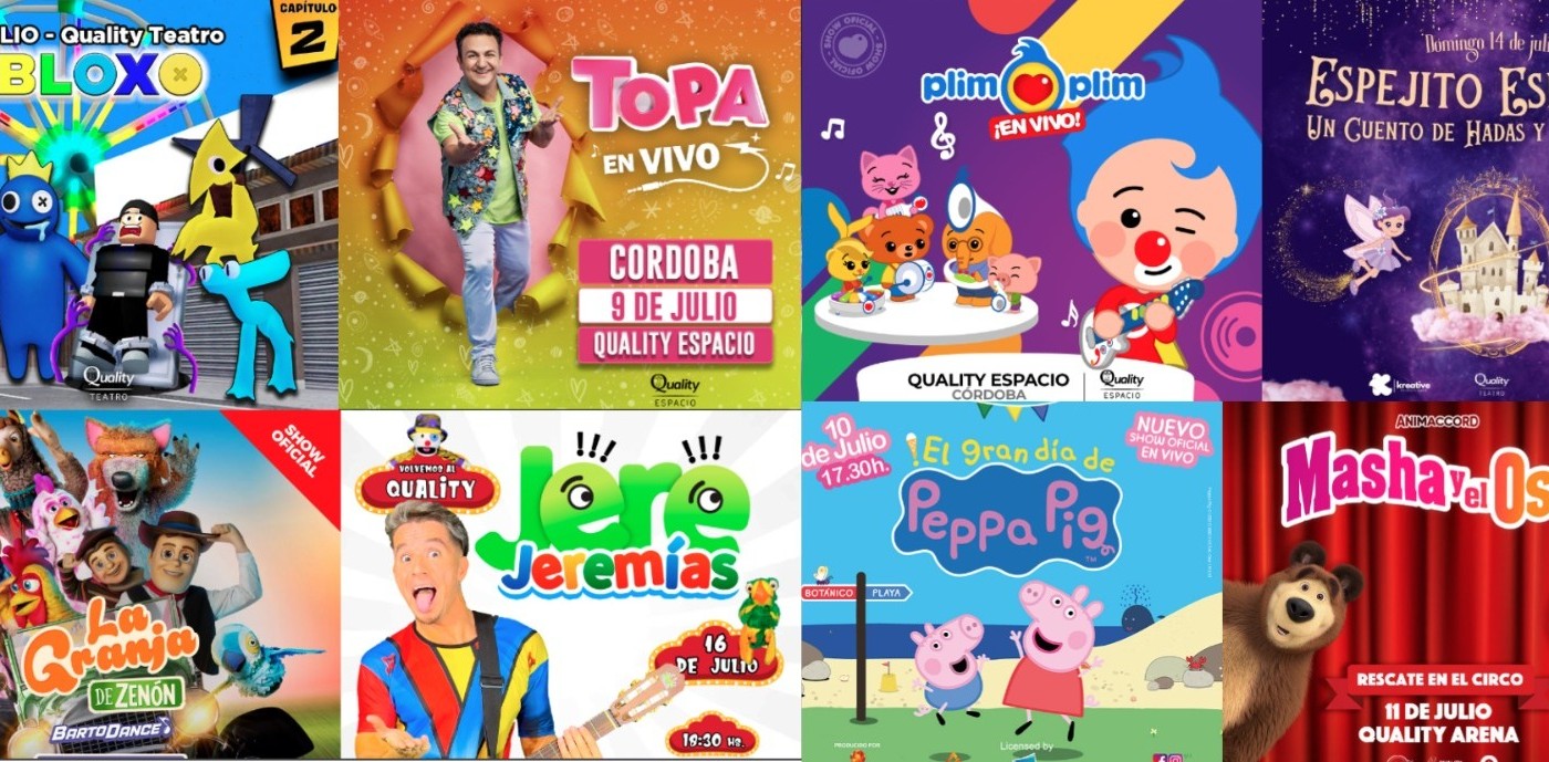 Estas vacaciones de julio, Telefe Córdoba te invita a los shows infantiles de Quality | Espectáculos