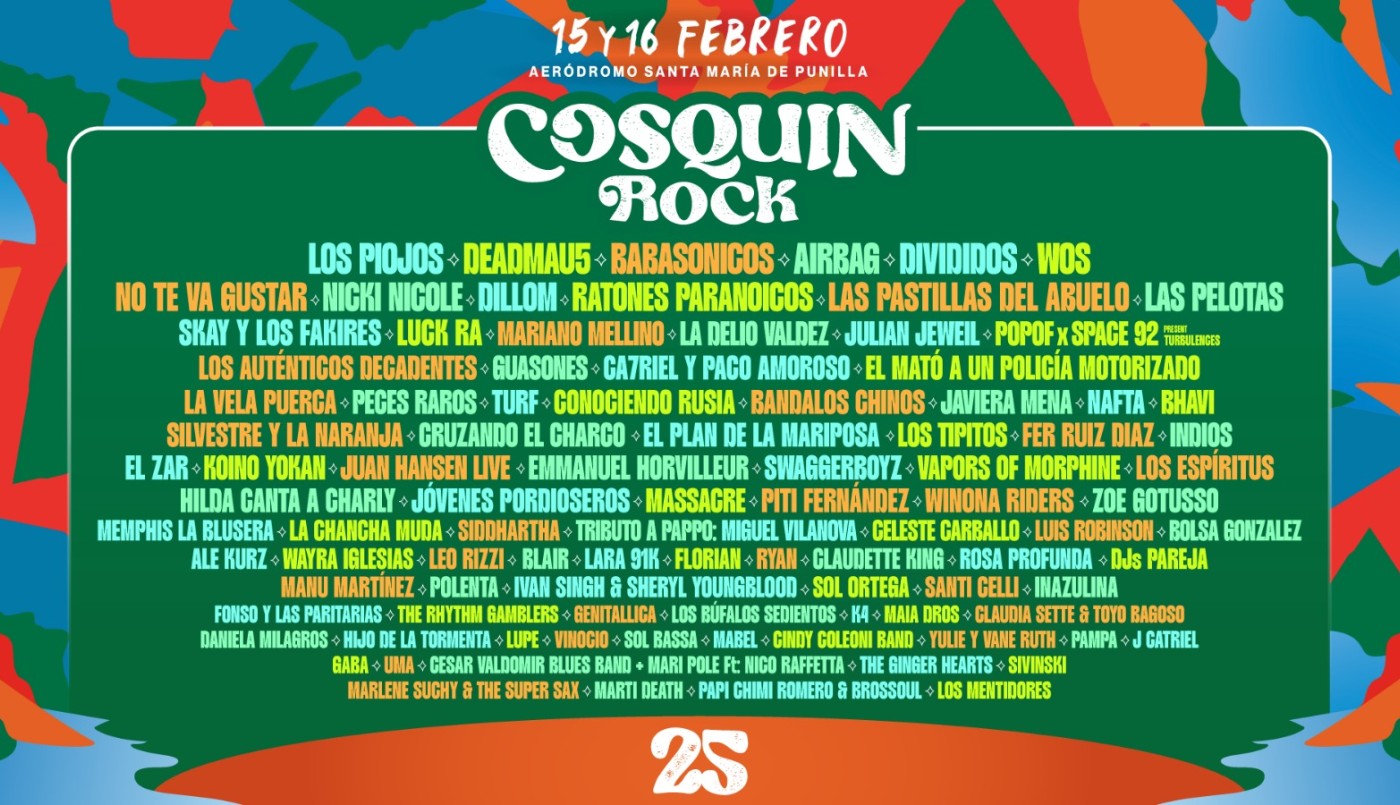 Cosquín Rock 2025: conocé la grilla completa | Córdoba