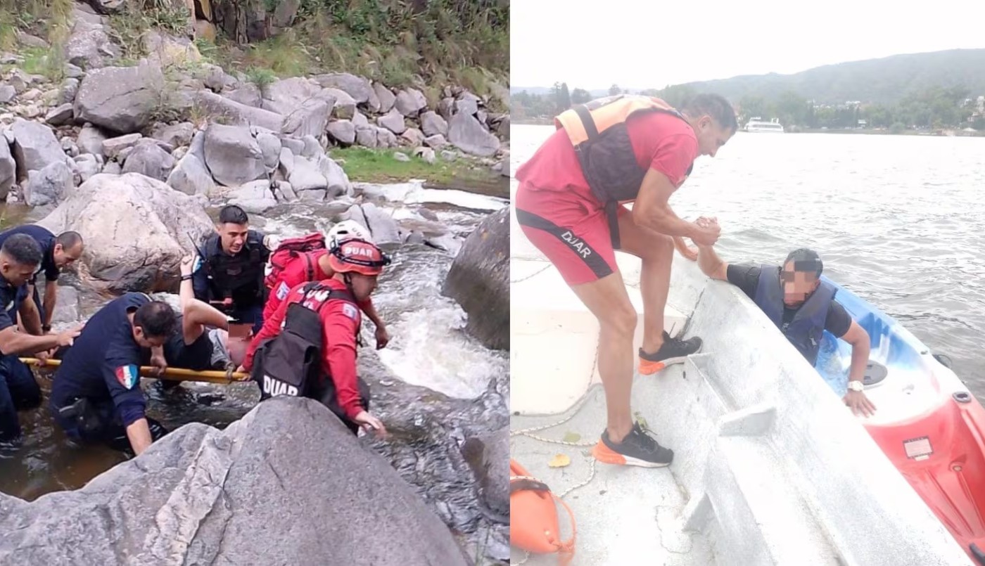 Rescataron a dos personas en diques y lagos de Córdoba | Córdoba