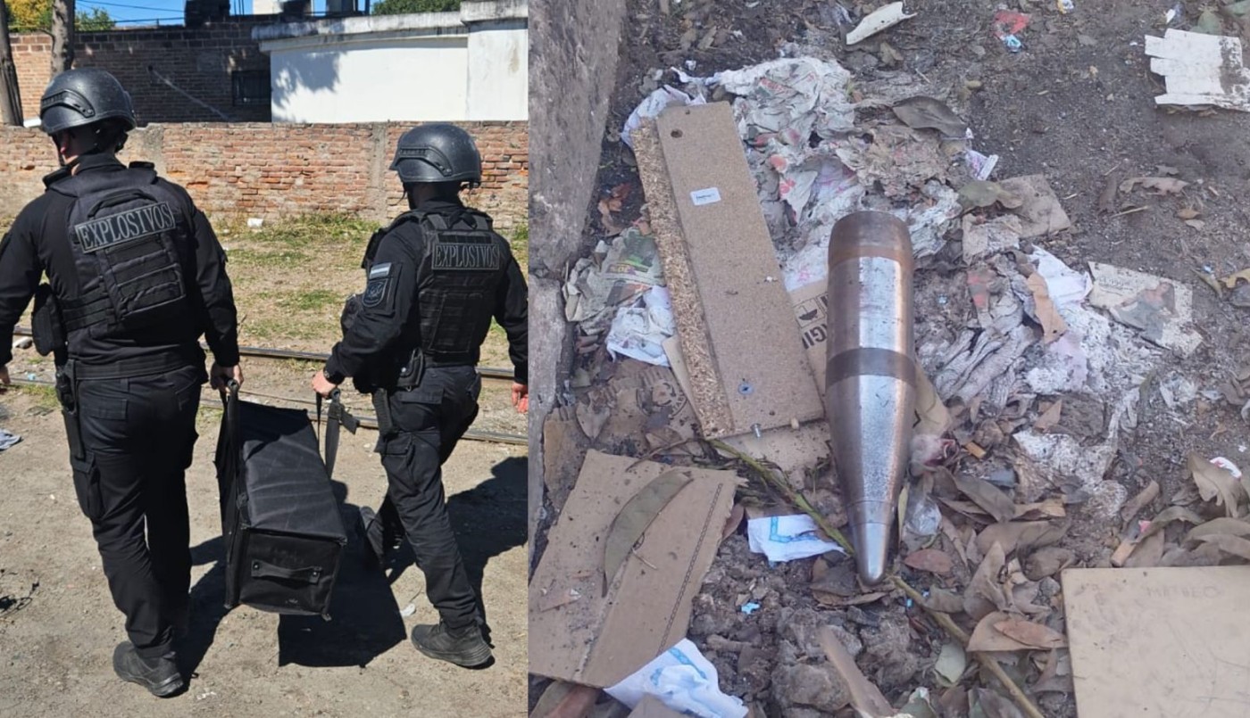 Secuestran un proyectil de artillería hallado en un basural de Marqués Anexo | Córdoba