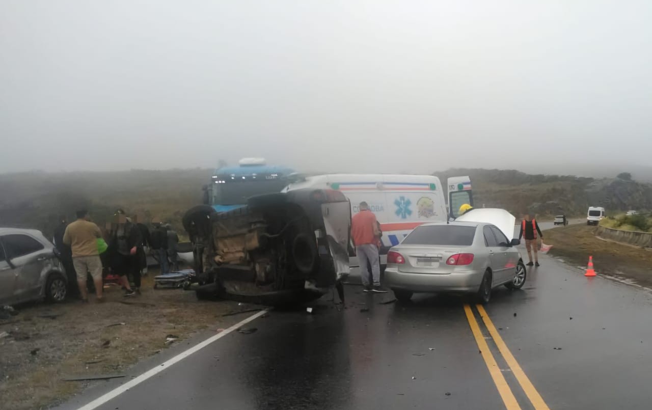 Choque múltiple en el Camino de las Altas Cumbres | Córdoba