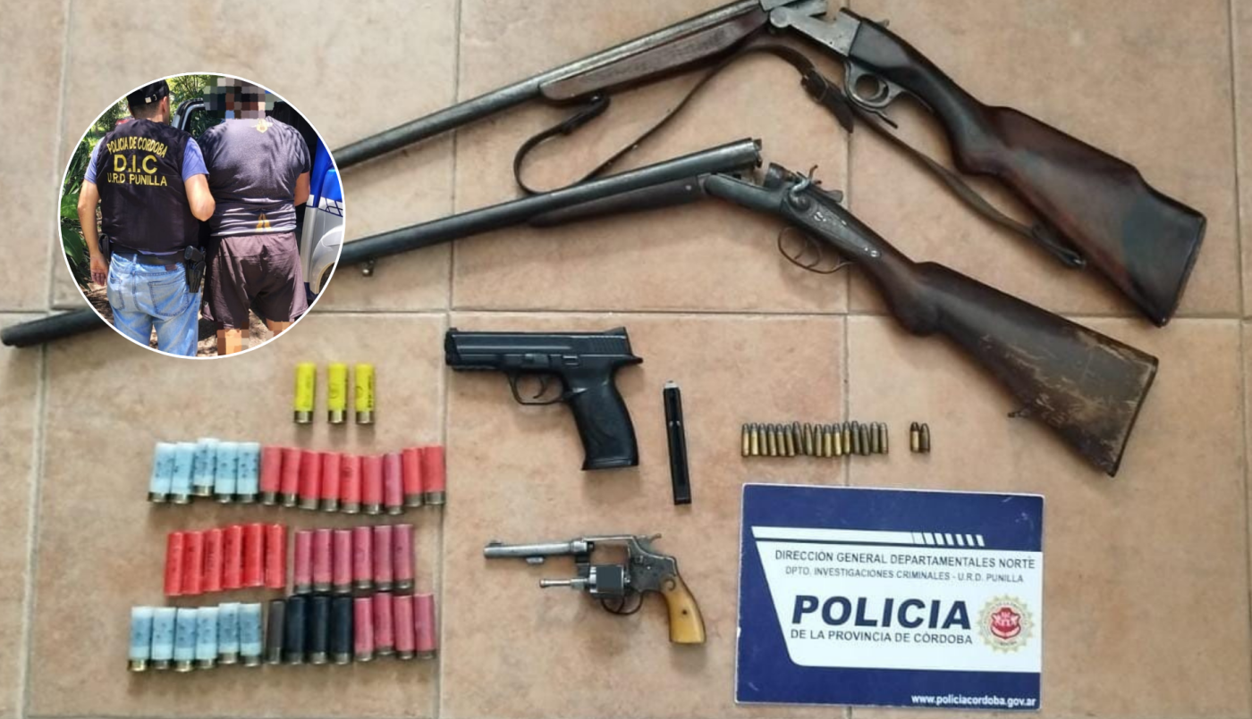 Allanamiento en Tanti: un detenido y secuestro de armas por una investigación de robo | Córdoba