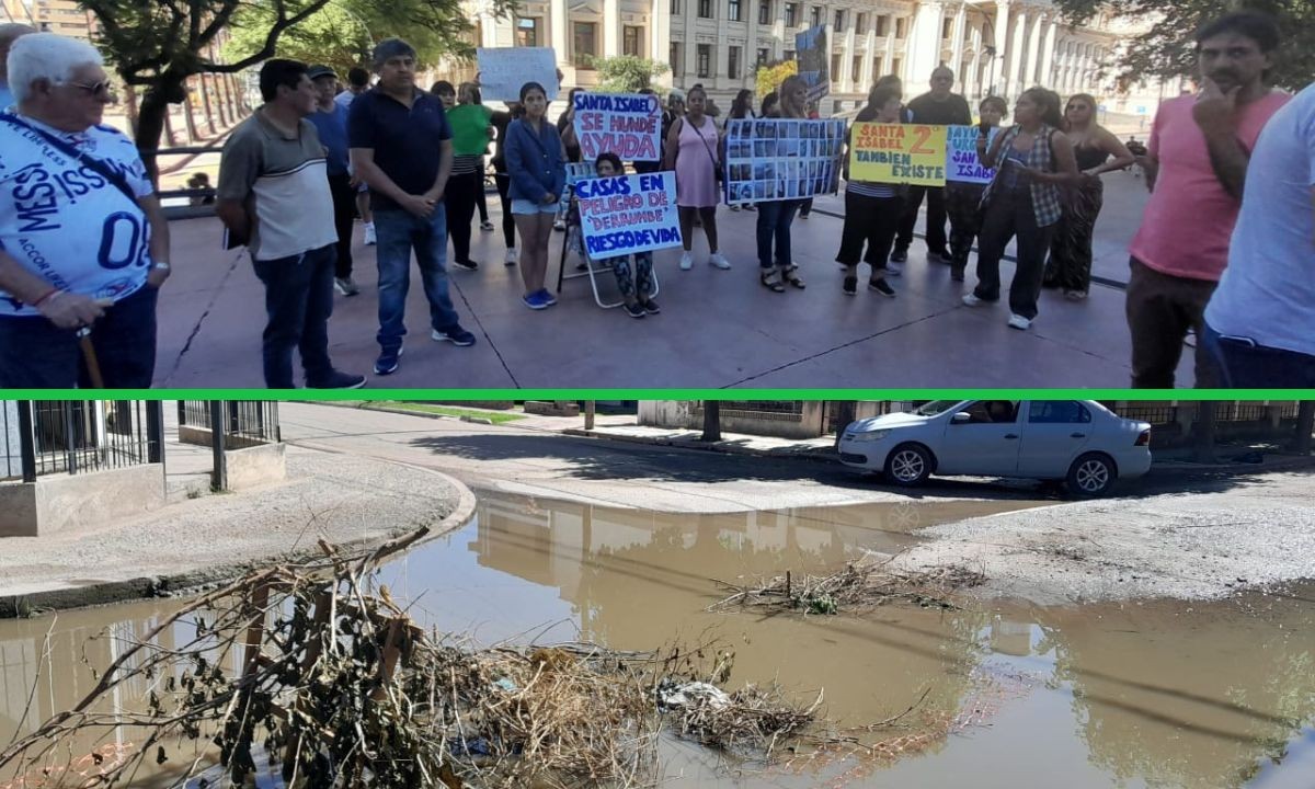 Vecinos de Santa Isabel II protestan en la Municipalidad por hundimientos y malos olores | Córdoba