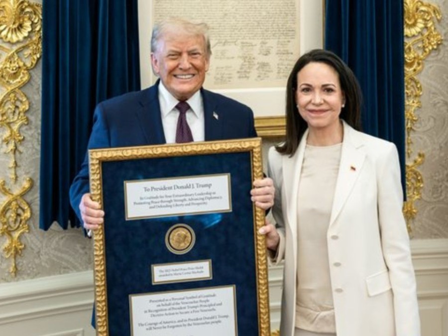 María Corina Machado le entregó su Premio Nobel de la Paz a Donald Trump
