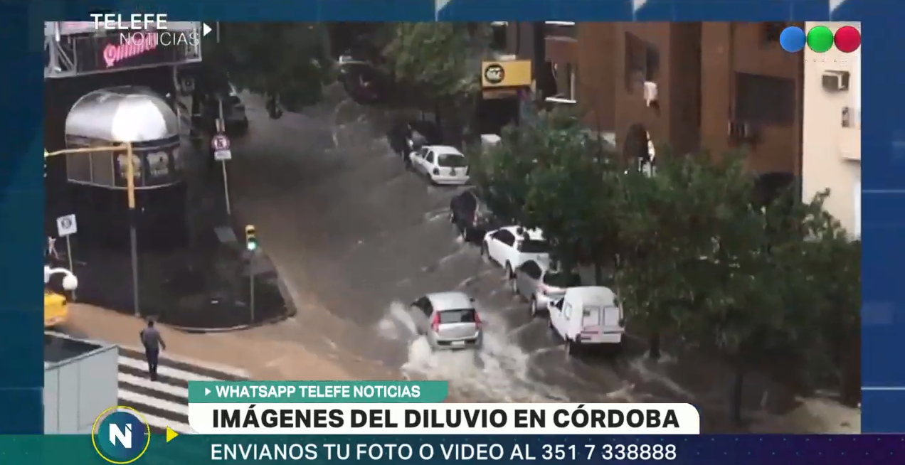 Diluvio en Córdoba, lo que dejó el temporal reflejado por los televidentes de Telefe Noticias | Córdoba