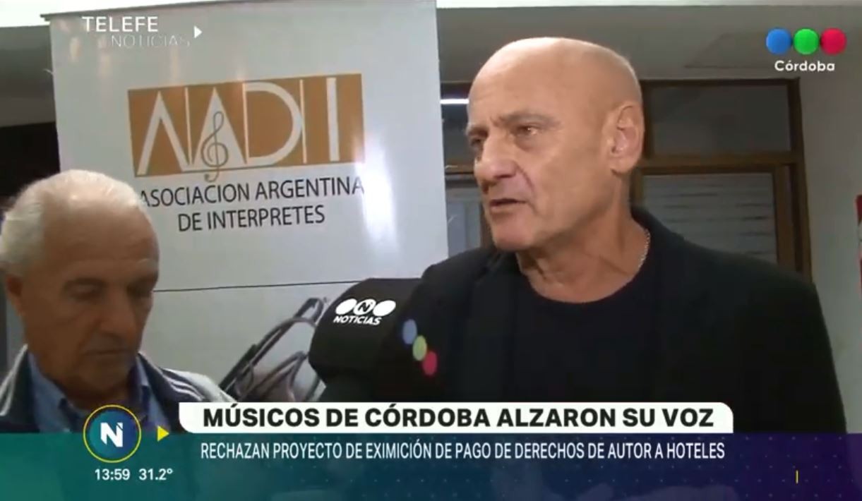 Músicos rechazan la eximición de pago de derechos de autor a hoteles | Córdoba