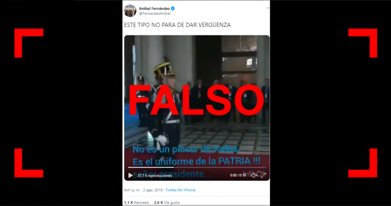 Son falsos los subtítulos del video entre Macri y un granadero que publicó Aníbal Fernández | Elecciones Legislativas 2021