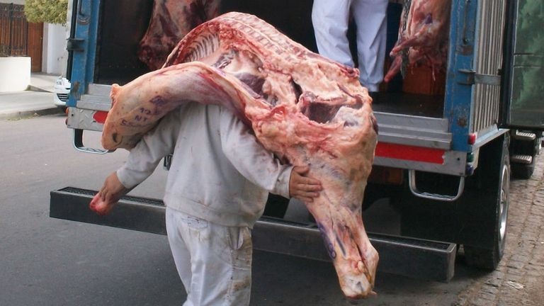 Prohíben que los carniceros bajen las media reses sobre sus espaldas: pesan un promedio de 115 kilos | Actualidad