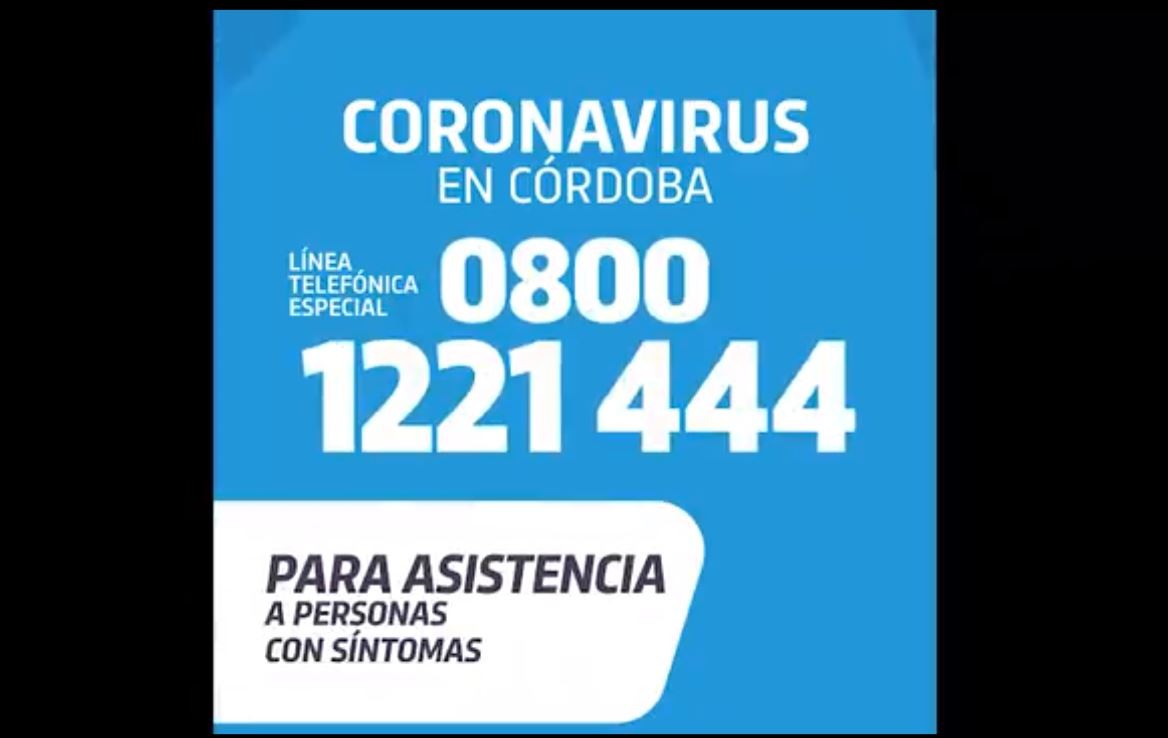 Recordalo o tomá nota: el teléfono oficial de la Provincia para coronavirus es 0800-1221-444 | Córdoba