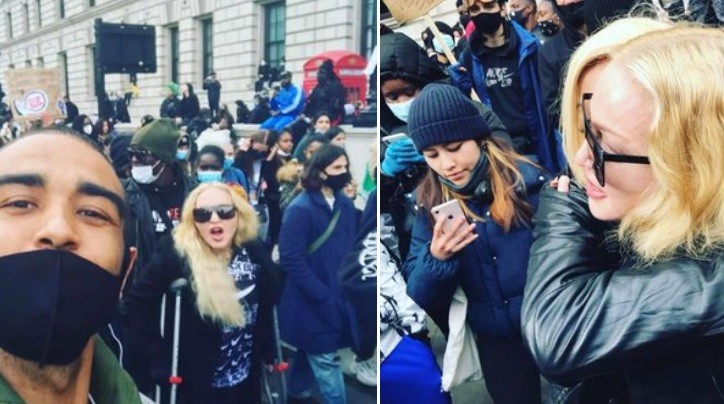 Ni las muletas pudieron frenarla: Madonna, en las protestas contra el racismo | Espectáculos