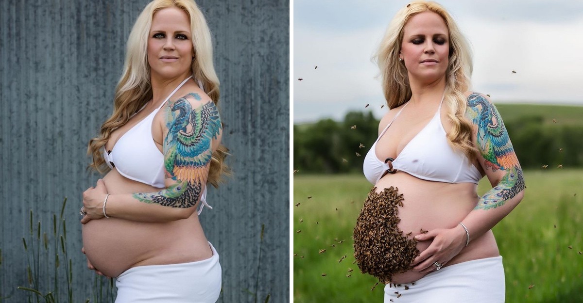 La historia detrás de la foto de la mujer embarazada con 10 mil abejas en su panza | Internacionales