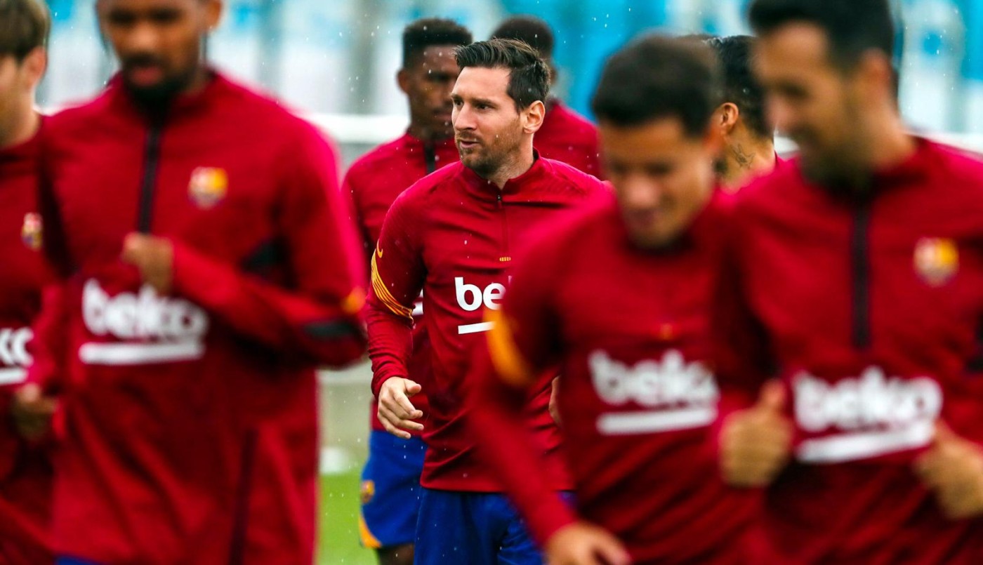 Messi ya entrena con el resto del equipo | Deportes