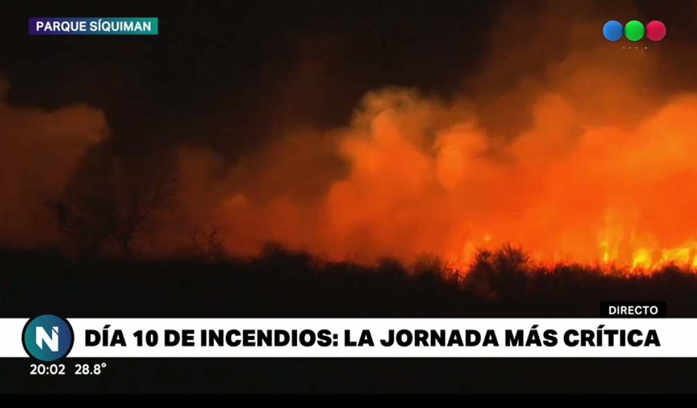 EN VIVO: aungustiantes incendios en las sierras, el fuego no da tregua | Córdoba