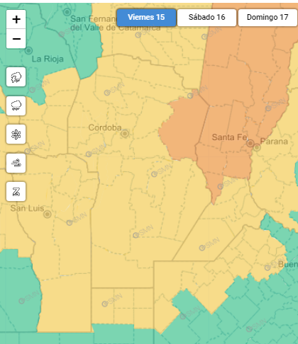 Córdoba: aviso a corto plazo por tormentas fuertes | Córdoba