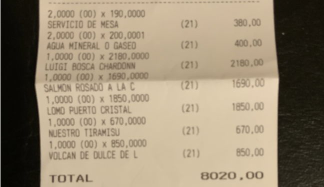 Otro escrache en redes a un restaurante: eran dos y pagaron $8.000 por una cena | Redes