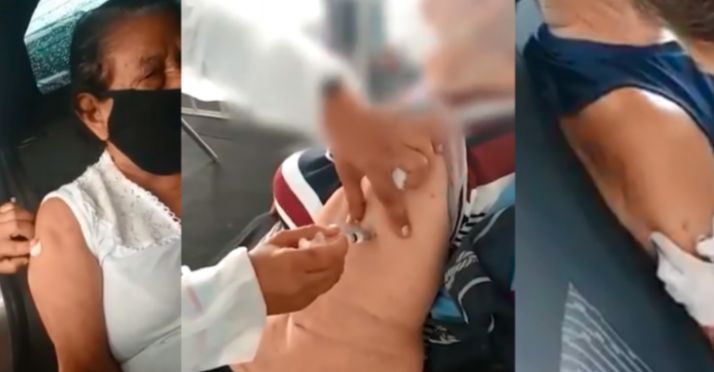 Video escándalo: el momento en que una mujer de 94 es engañada y la vacunan con una jeringa vacía | Internacionales