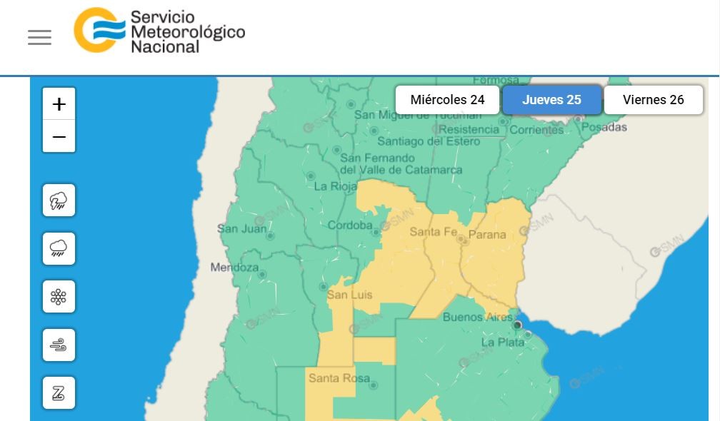Para mañana, emiten un alerta amarillo por tormentas para todo el este provincial | Córdoba