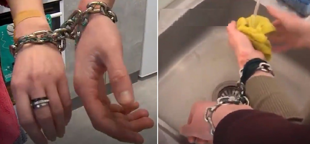 "Locura de amor": decidieron encadenarse y hacer todo juntos | Internacionales