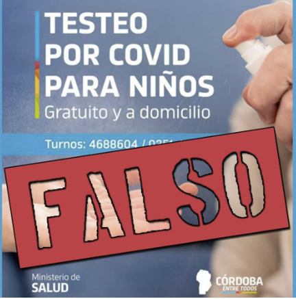 Aclaran que es falso el testeo domiciliario a niños | Córdoba