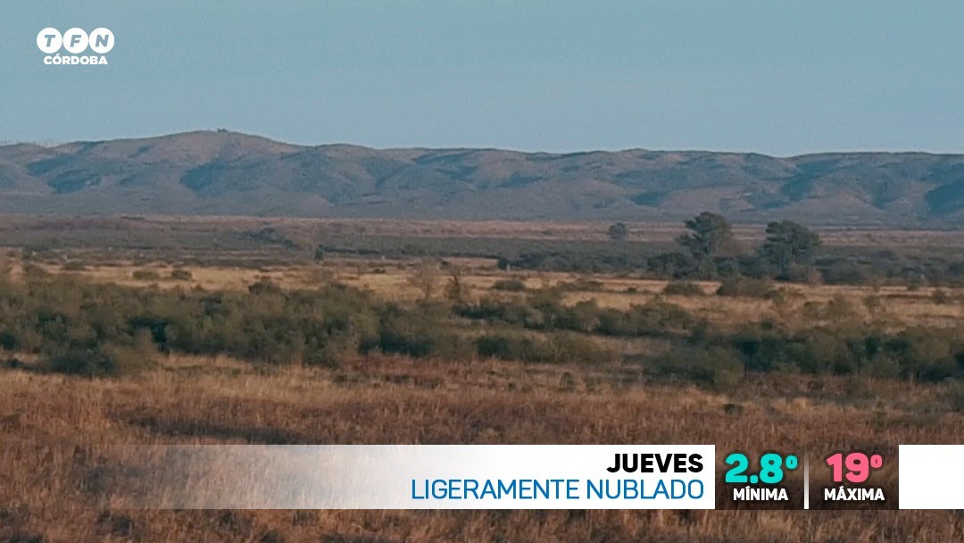Jueves frío y ligeramente nublado, máxima de 19° | Córdoba
