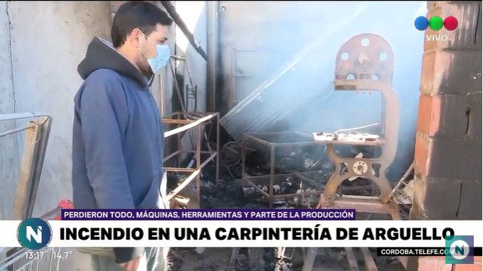 Un incendio destruyó por completo una carpintería en barrio Arguello | Córdoba