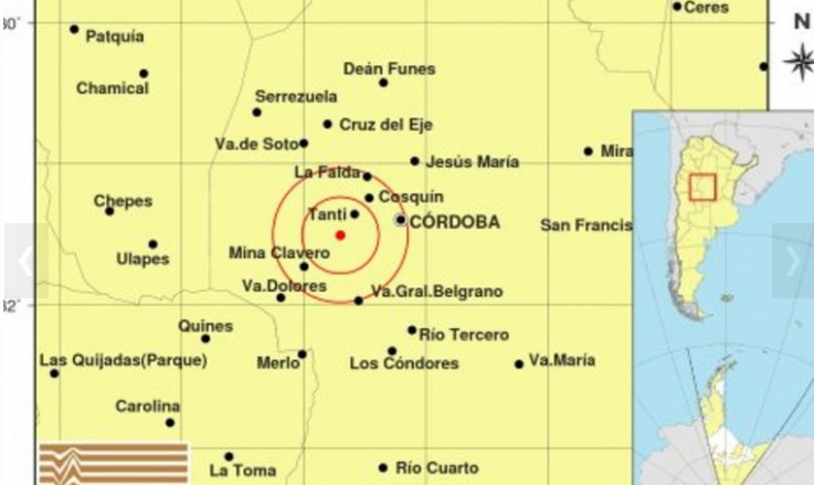 Sismo en las sierras: Se registró esta madrugada con epicentro en la zona de Tanti | Córdoba