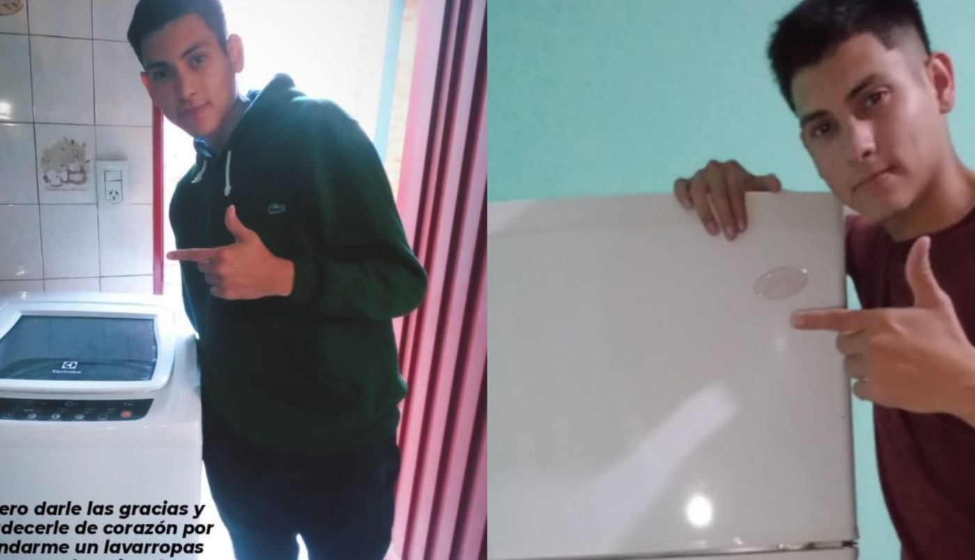 Se viralizó por la emoción de comprarse su primera heladera y ahora le regalaron un lavarropas | Actualidad