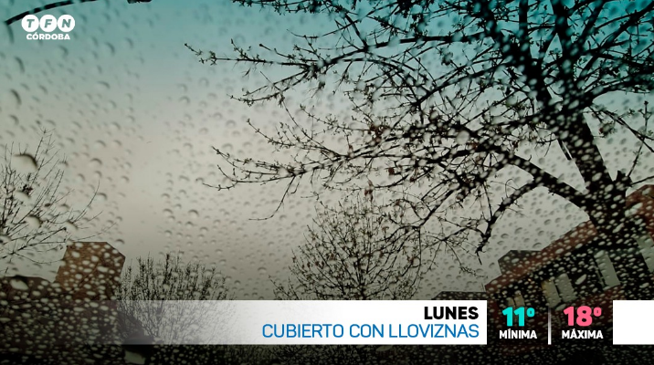 Lluvias, viento sur, máxima 18° | Córdoba
