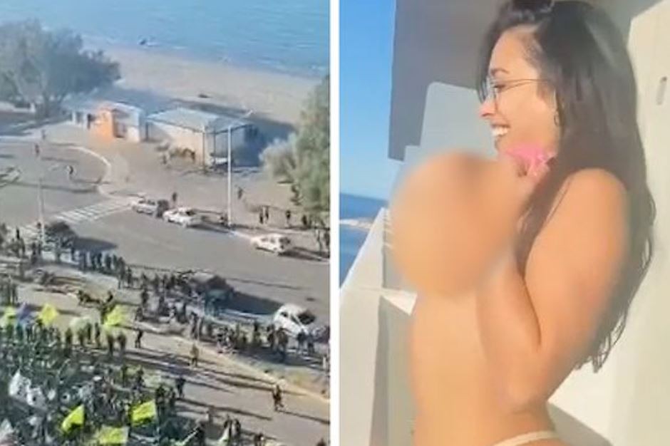 VIDEO: la influencer “Putita Espiritual” regaló un topless en el acto del Presidente en Madryn | Redes