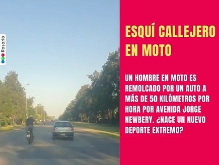 “Ski callejero en moto”, el nuevo deporte de riesgo en Rosario | Deportes