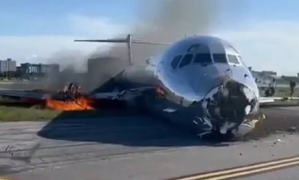 Se incendió un avión al aterrizar en el aeropuerto de Miami | Internacionales