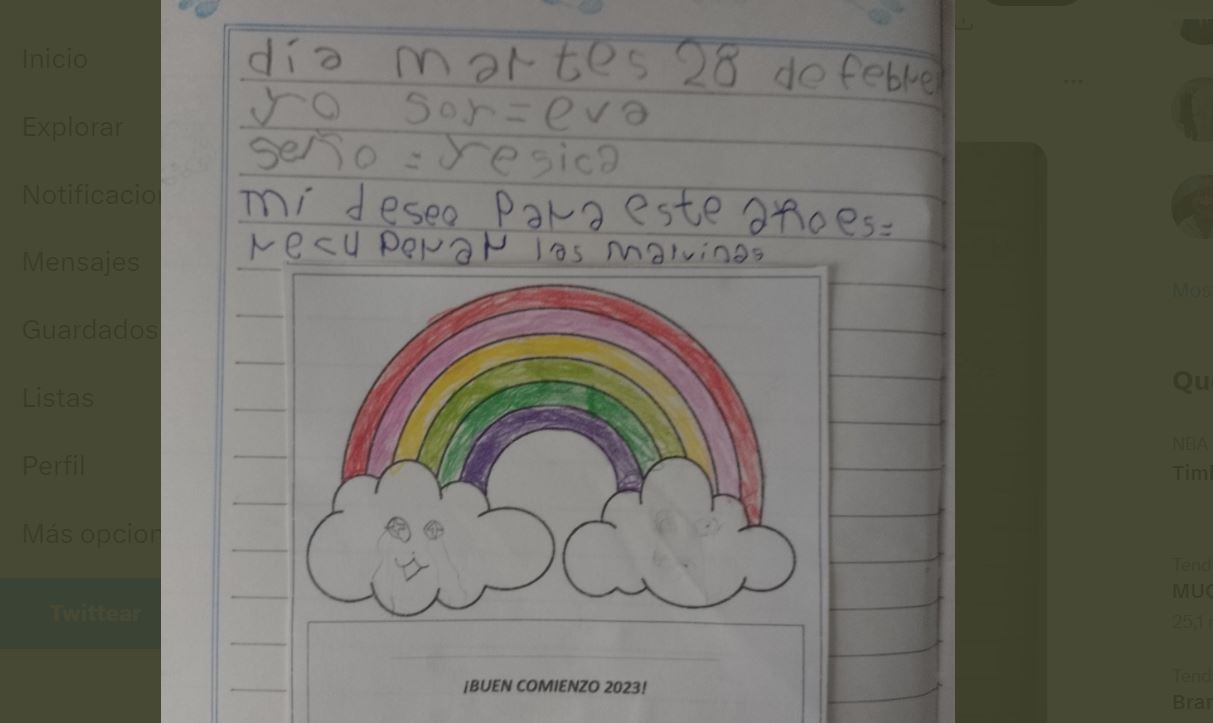 "Recuperar las Malvinas": la tarea de una nena que se hizo viral | Curiosidades