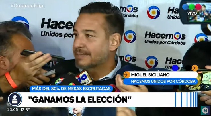 Miguel Siciliano, desde Hacemos Unidos por Córdoba: “Hemos ganado esta elección" | Elecciones 2023