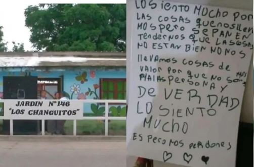 “Sepan entendernos": la insólita justificación de delincuentes que robaron un jardín de infantes | Actualidad