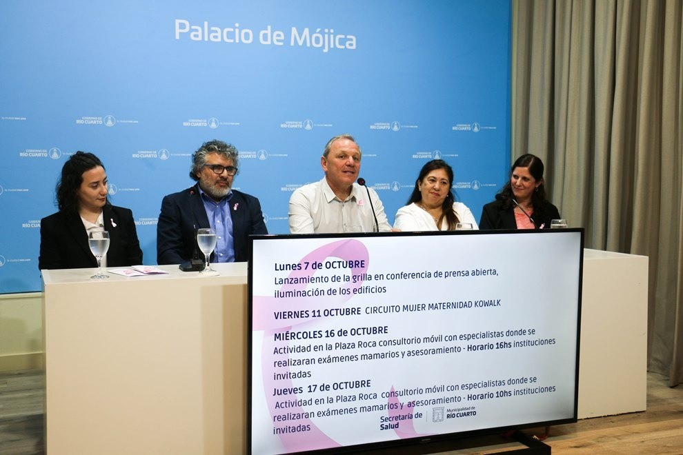 Octubre Rosa: el gobierno presentó actividades en Río Cuarto | Córdoba