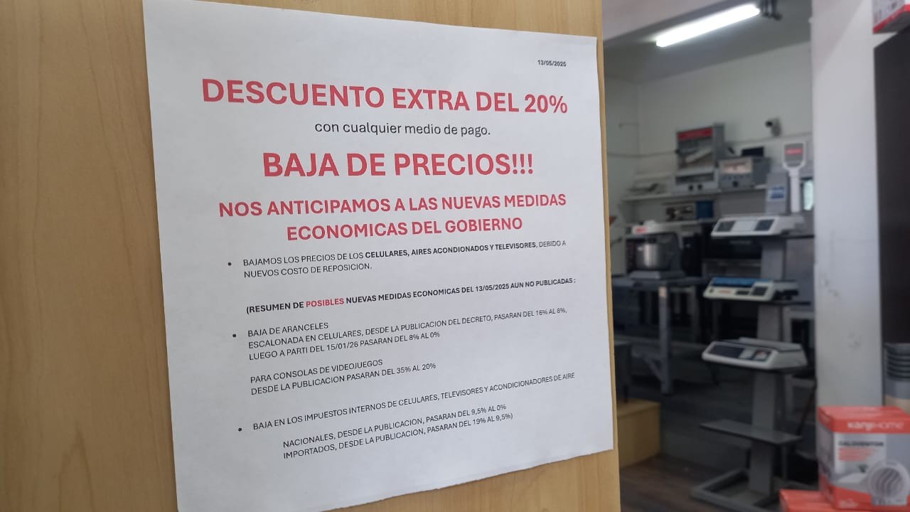 Baja de impuestos impacta en la electrónica: hasta un 20% menos | Córdoba