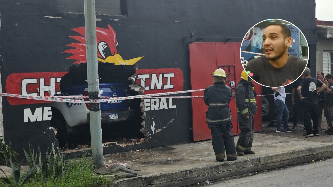 Un patrullero se incrustó en la pared de taller mecánico y lo destruyó por completo: la palabra del dueño | Córdoba