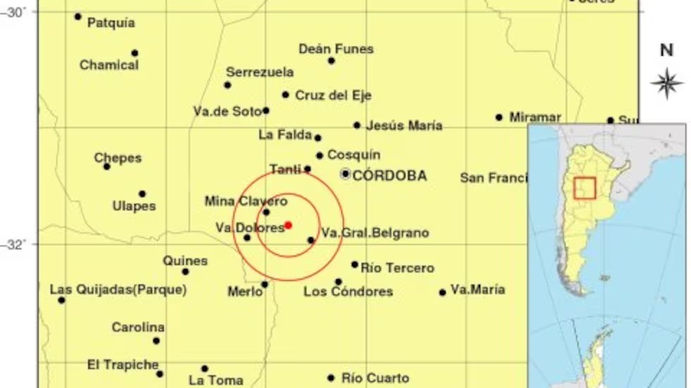 Un sismo de 2,5 de magnitud se sintió en varias localidades del interior de Córdoba | Córdoba