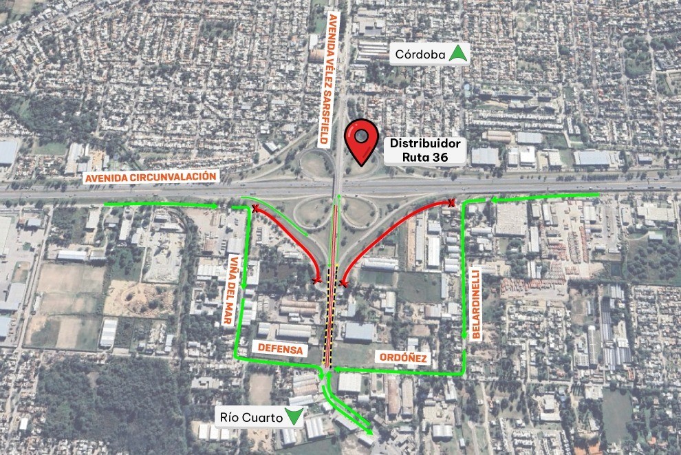 Desvíos por la construcción de pilotes en el altonivel de Av. Vélez Sarsfield | Córdoba