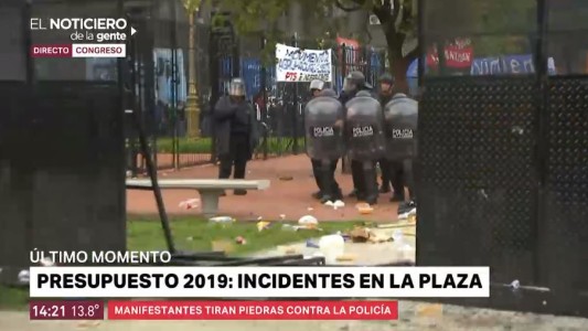 Incidentes en las afueras del Congreso mientras se debate el presupuesto