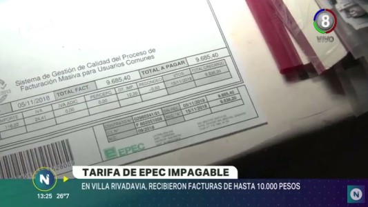 EPEC: Vecinos de barrio Rivadavia recibieron facturas impagables
