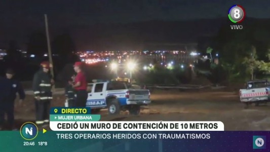 Cedió un paredón de la obra de Circunvalación: Tres obreros heridos