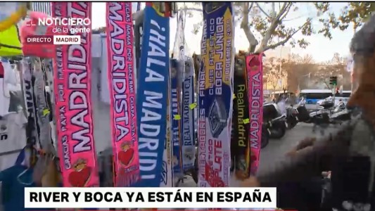 Clima de River-Boca en las calles de Madrid