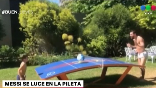 Thiago Messi entrena en vacaciones