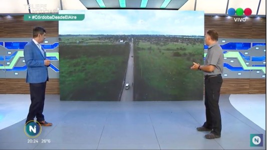 Chacra de la Merced: El mal estado del camino desde el drone de Telefe