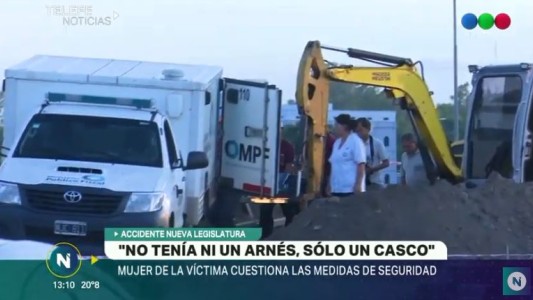 "No tenía ni un arnés, solo un casco", dijo la esposa del obrero fallecido