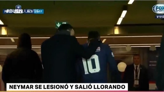 Neymar se lesionó y se fue llorando