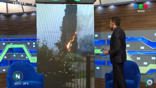 Unquillo: Cayó rayo y prendió fuego a un pino